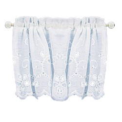 Dolls House White Broderianglaise Cafe Net Curtain Miniature Window Accessory Dolls House White Broderianglaise Cafe Net Curtain Miniature Window Accessory