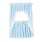 Dolls House Blue Curtain & Valance Set on Rails Miniature Window Accessory