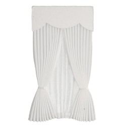 Dolls House White Drapery Curtains Miniature Window Accessory Dolls House White Drapery Curtains Miniature Window Accessory