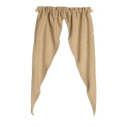Dolls House Tan Country Tiff Curtains Miniature Window Accessory Dolls House Tan Country Tiff Curtains Miniature Window Accessory
