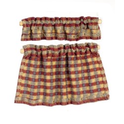 Dolls House Raspberry Damask Curtain & Pelmet Set Window Accessory Dolls House Raspberry Damask Curtain & Pelmet Set Window Accessory
