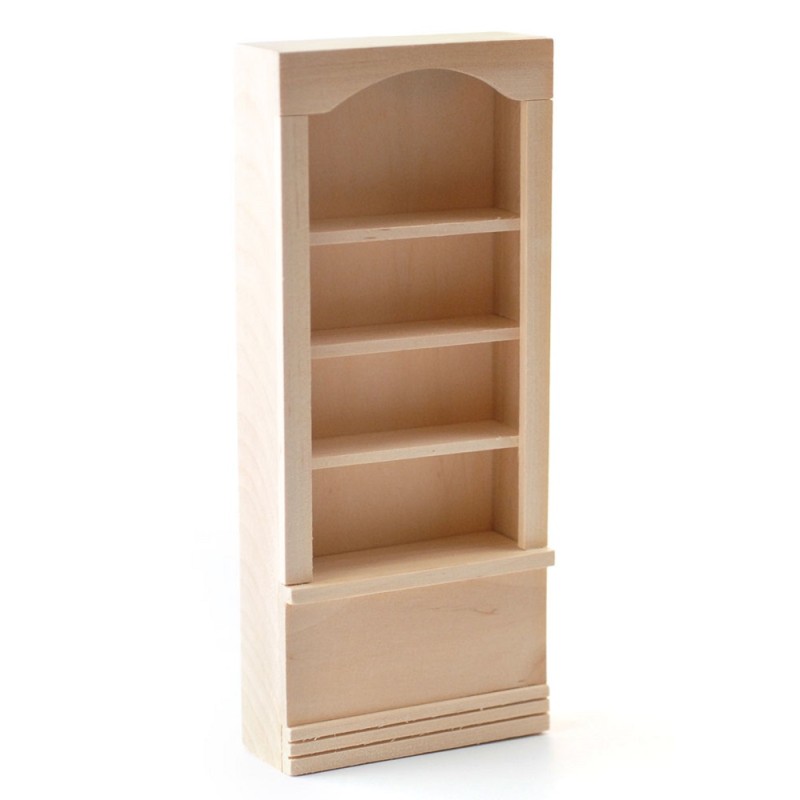 Dolls House Bare Wood Shop Fitting Store Display Shelf Miniature Bookcase Unit