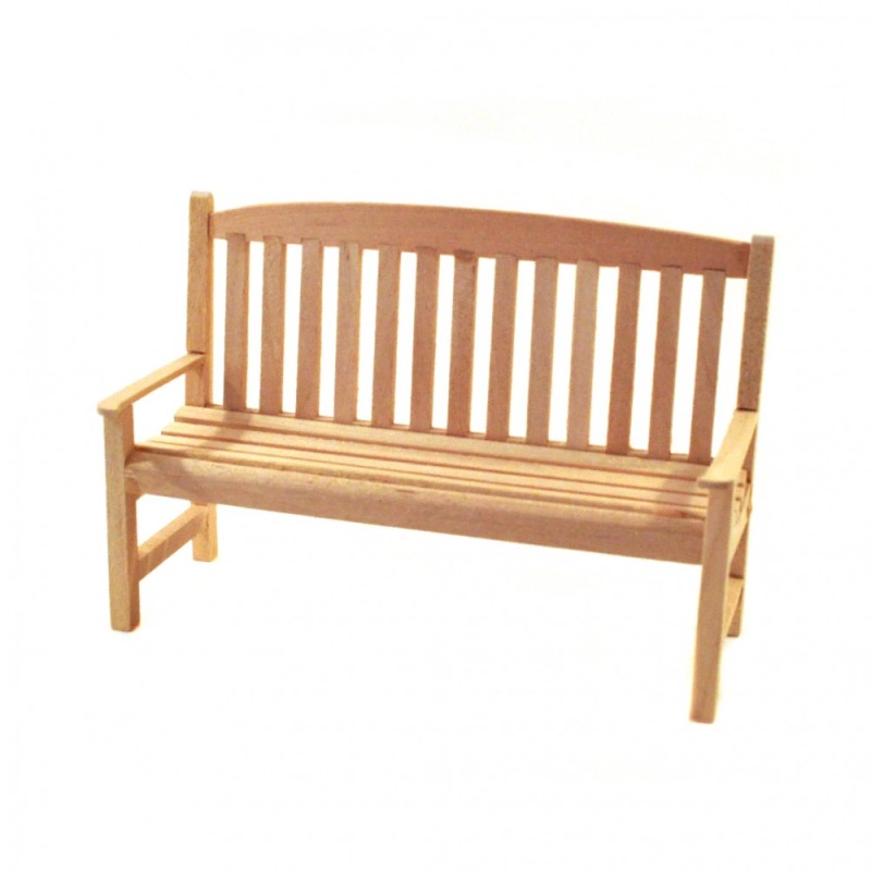 Dolls House Bare Wood Garden Bench Miniature Outdoor Park Furniture 1:12 Scale