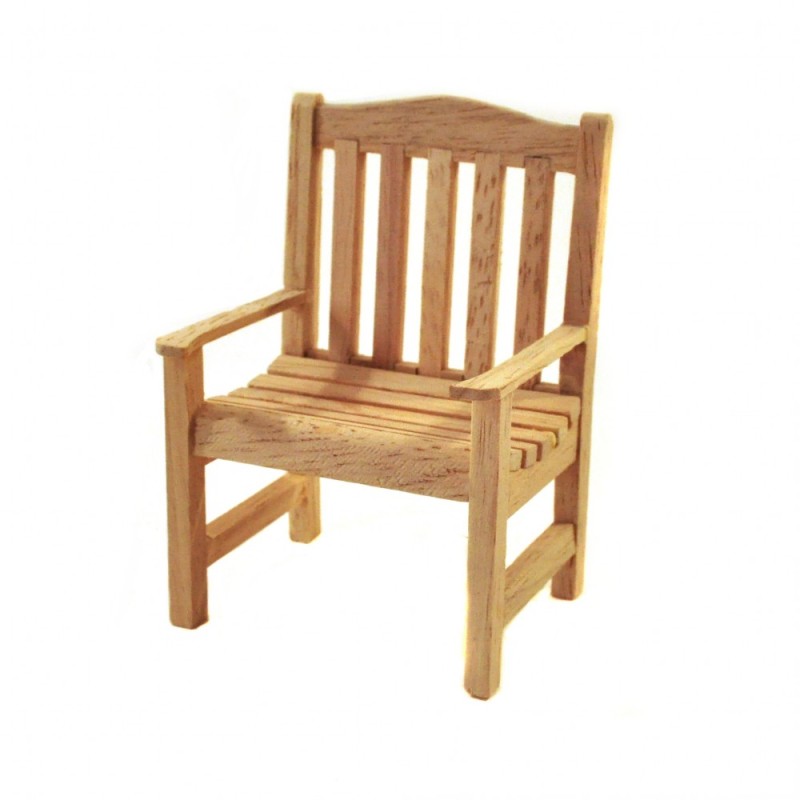 Dolls House Bare Wood Garden Chair Miniature Wooden Unfinished Patio Furniture