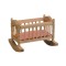 Dolls House Bare Wood Rocking Cradle Crib & Pink Mattress 1:12 Nursery Furniture