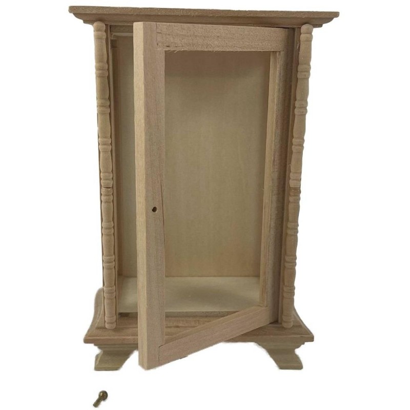 Dolls House Bare Wood Display Cabinet Shop Fitting Miniature Store Furniture