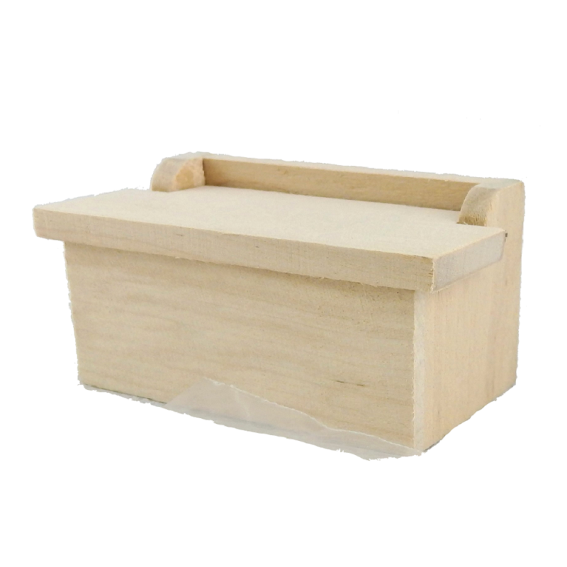 Dolls House Bare Wood Toy Box Chest Ottoman 1:12 Miniature Unfinished Furniture 