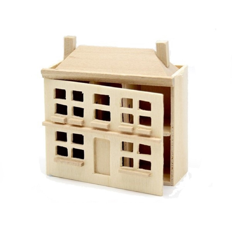 Bare Wood Dolls House for a Dolls House Miniature Unfinished Nursery Toy