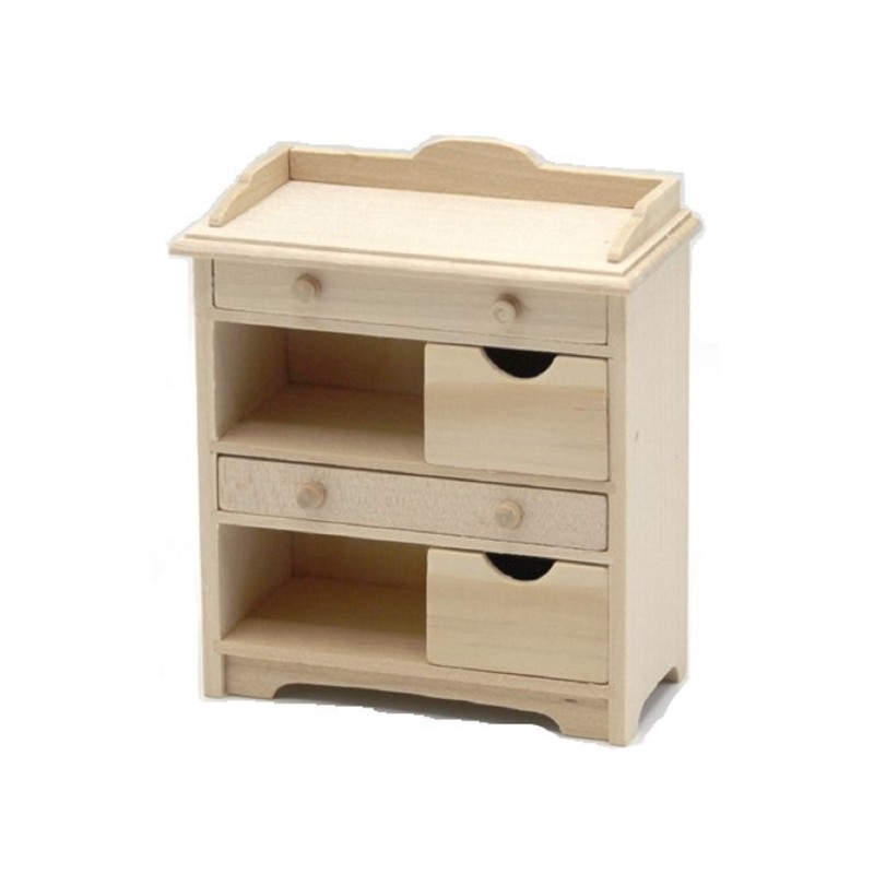 Dolls House Bare Wood Storage Cabinet Miniature Lounge Bedroom Nursery Furniture