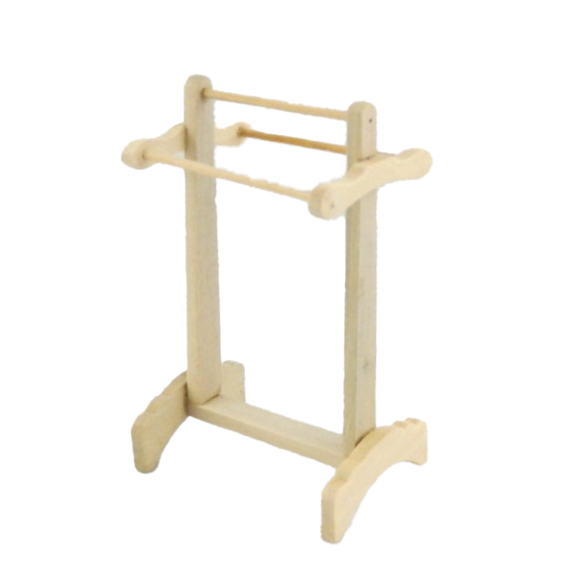 Dolls House Bathroom Towel Rack Rail Miniature Unfinished Bare Wood Furniture