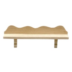 Dolls House Scalloped Wall Shelf Unfinished Wood Miniature Decor Accessory