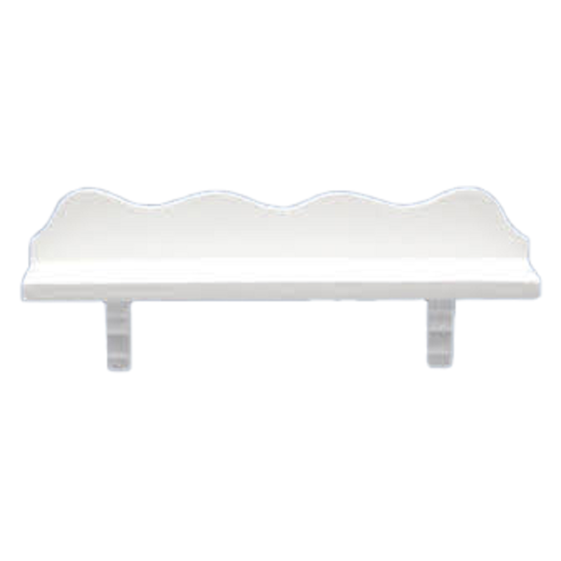 Dolls House White Scalloped Wooden Wall Shelf Miniature Decor Accessory