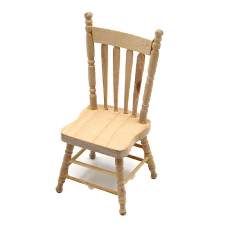 Dolls House Bare Wood Side Chair Miniature Unfinished Dining Room Furniture 1:12