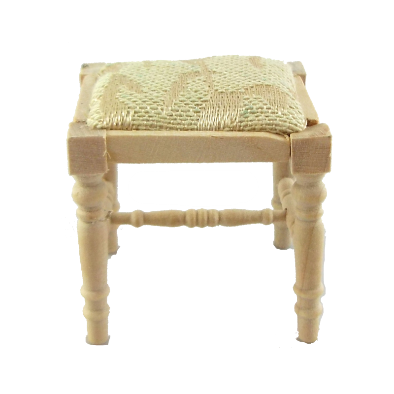 Dolls House Bare Wood Cream Dressing Table Stool Unfinished Bedroom Furniture