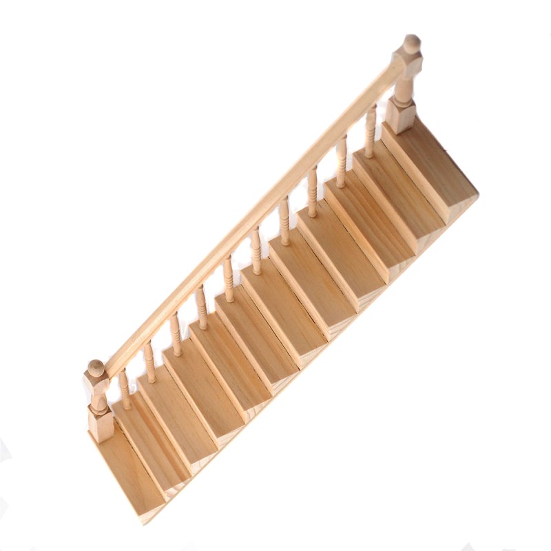 Dolls House Set of 2 Staircase Kits Miniature Bare Wood Stairs DIY Builders
