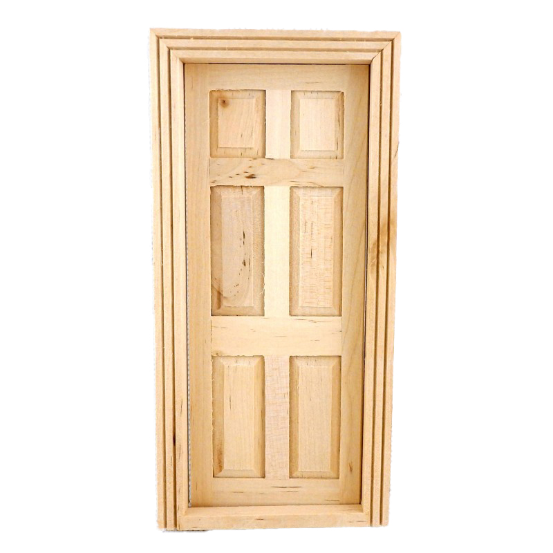 Dolls House Classic Wood 6 Panel Interior Door Builders DIY 1:12 Scale Miniature