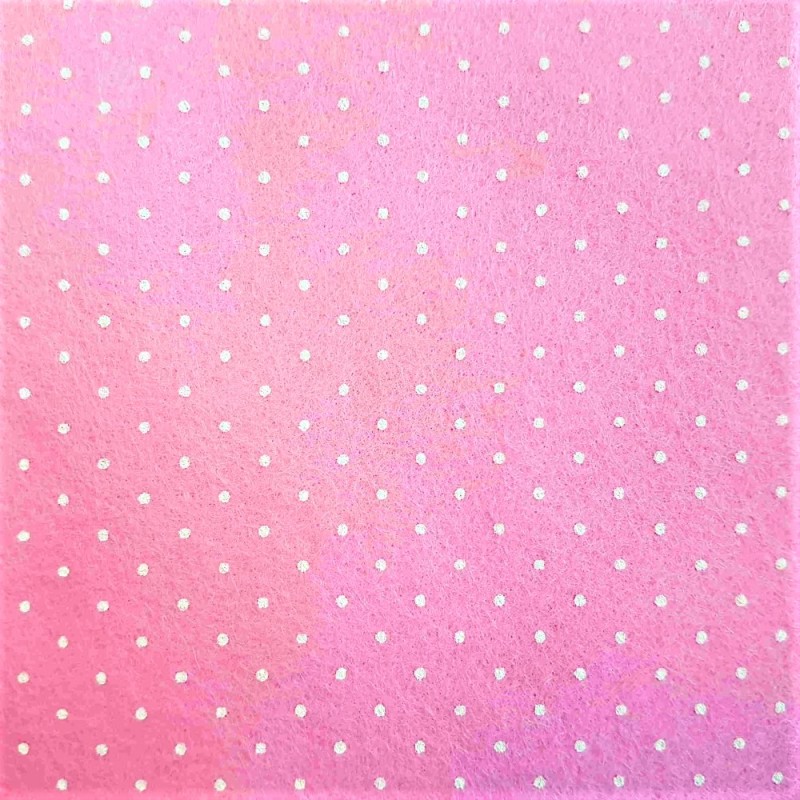 Dolls House Pink Spotted Self Adhesive Carpet Miniature Wall to Wall Flooring