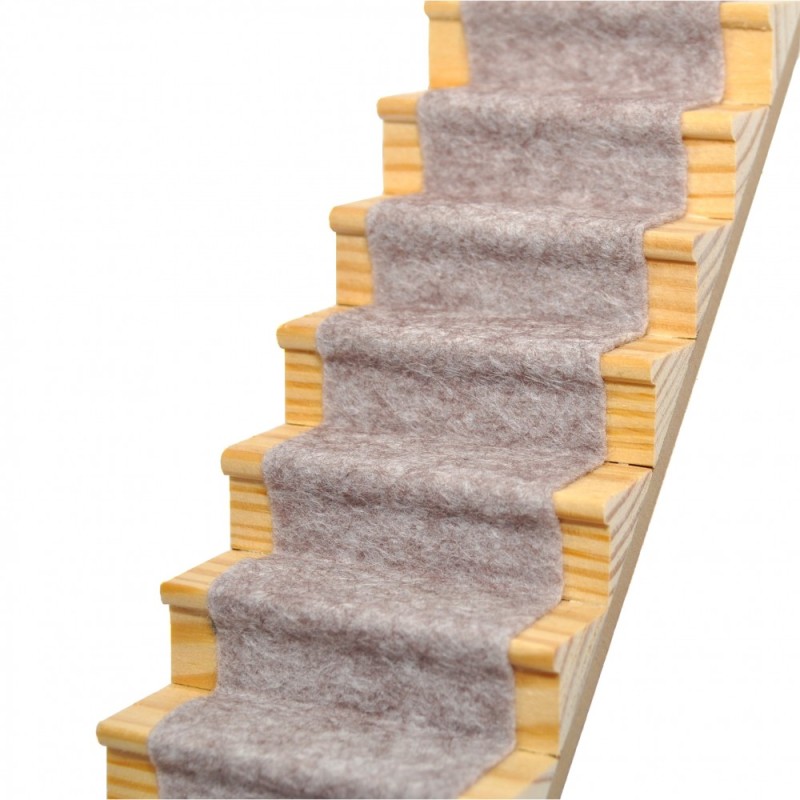 Dolls House Cappuccino Wool Mix Stair Carpet Runner Self Adhesive 1:12 Flooring