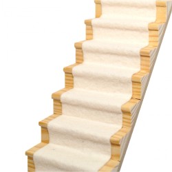 Dolls House Light Grey Wool Mix Stair Carpet 60cms x 5cms Adhesive Backing 