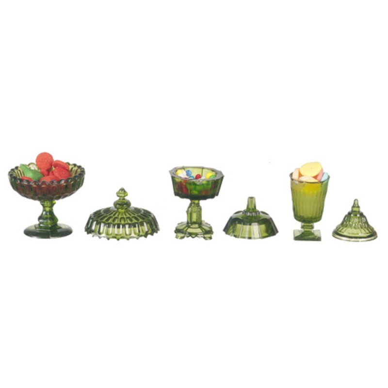 Dolls House Green Sweet Bowls Candy Dishes Chrysnbon Miniature
