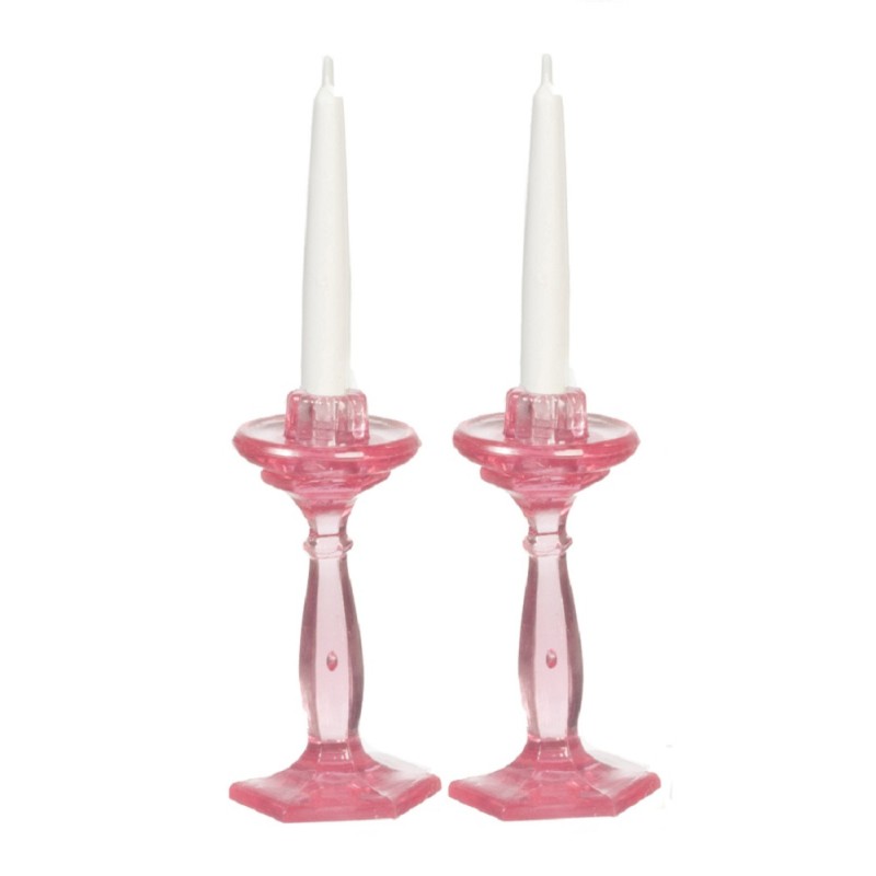 Dolls House Cranberry Candlesticks Chrysnbon Miniature Accessory