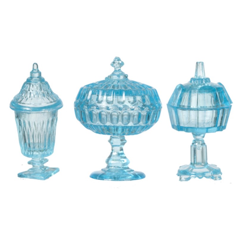 Dolls House Blue Candy Dishes Chrysnbon Miniature Ornaments