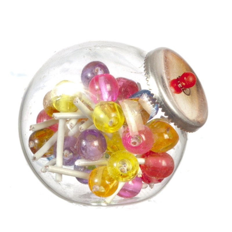 Dolls House Full Glass Lollipop Jar Miniature Shop Store Accessory