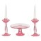 Dolls House Pink Cake Stand & Candlesticks Dining Room Accessory