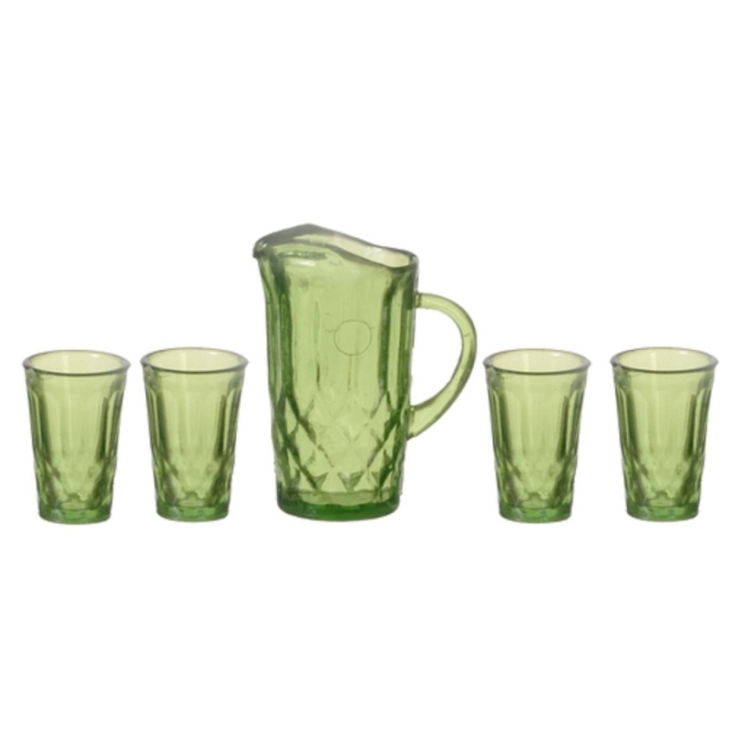 Dolls House Emerald Green Jug & Glasses Set Chrysnbon Accessory