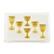 Dolls House Amber Cut Stemware Glasses Set Chrysnbon Miniature Dining Accessory