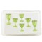 Dolls House Green Cut Stemware Glasses Set Chrysnbon Miniature Dining Accessory