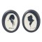 Dolls House Victorian Silhouette Pictures in Black Oval Frame