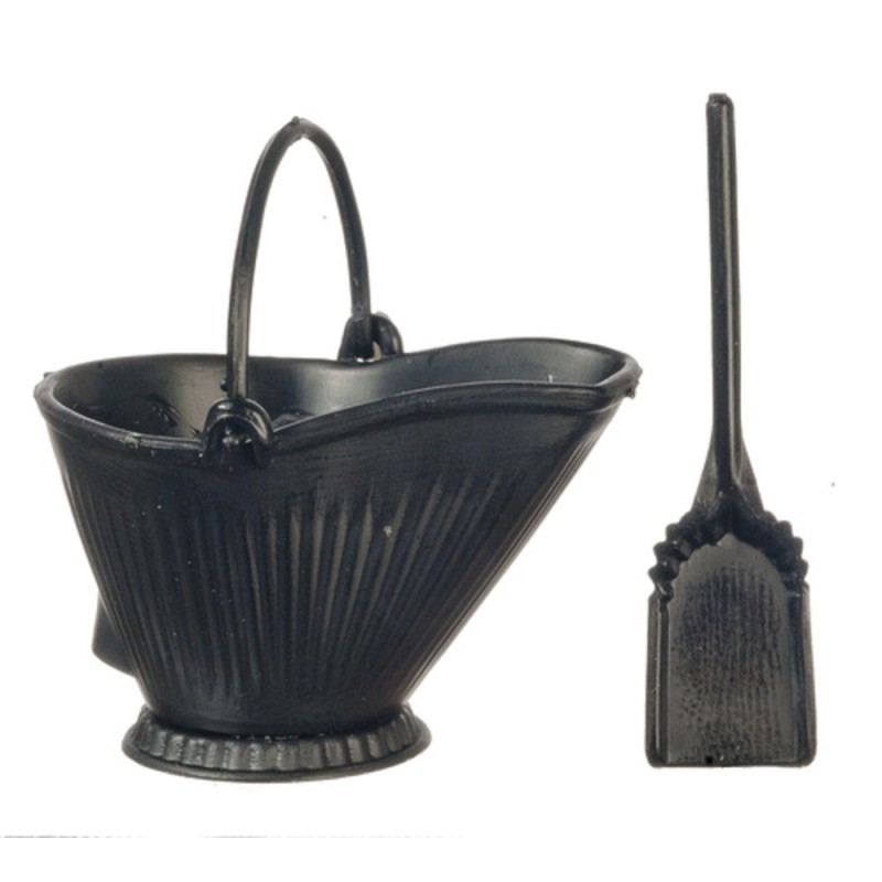 Dolls House Coal Skuttle Bucket & Shovel Set Chrysnbon Fireside Accessory