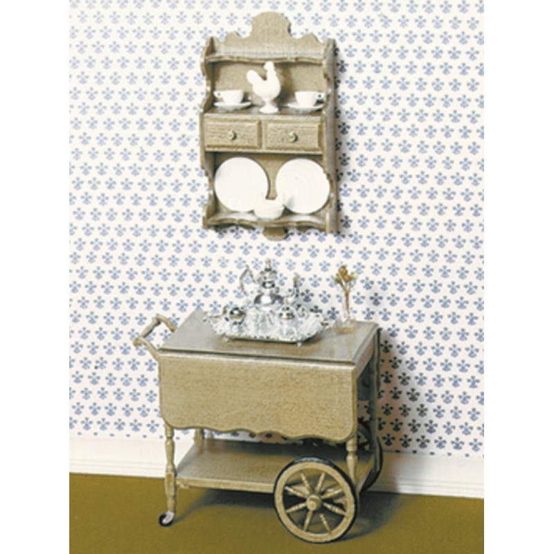 Chrysnbon Dolls House Teacart Trolley & Shelf Furniture Kit Model Kit F-160