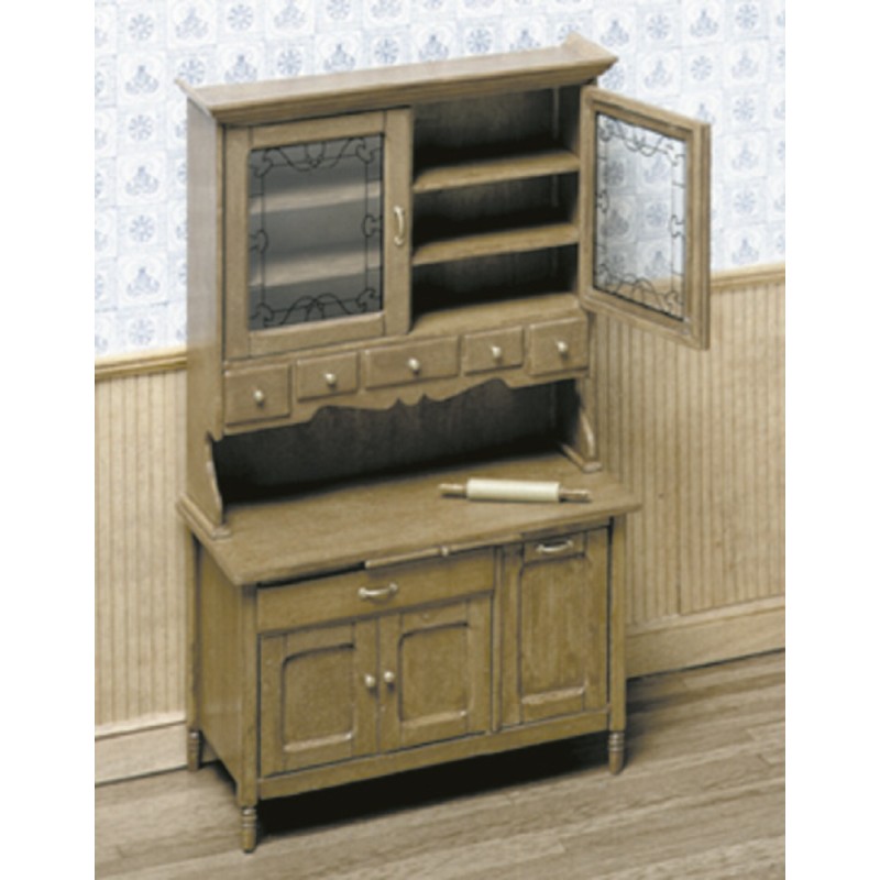 Chrysnbon Dolls House Kitchen Cabinet Dresser Furniture Kit Model Kit F-280