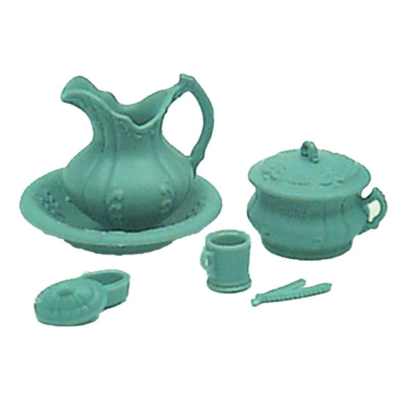 Chrysnbon Dolls House Blue Chamber Pot Set 1:12 Model Kit M-159