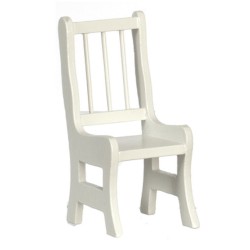 Dolls House White Wood Side Chair Miniature Kitchen Dining Room Furniture 1:12 Dolls House White Wood Side Chair Miniature Kitchen Dining Room Furniture 1:12