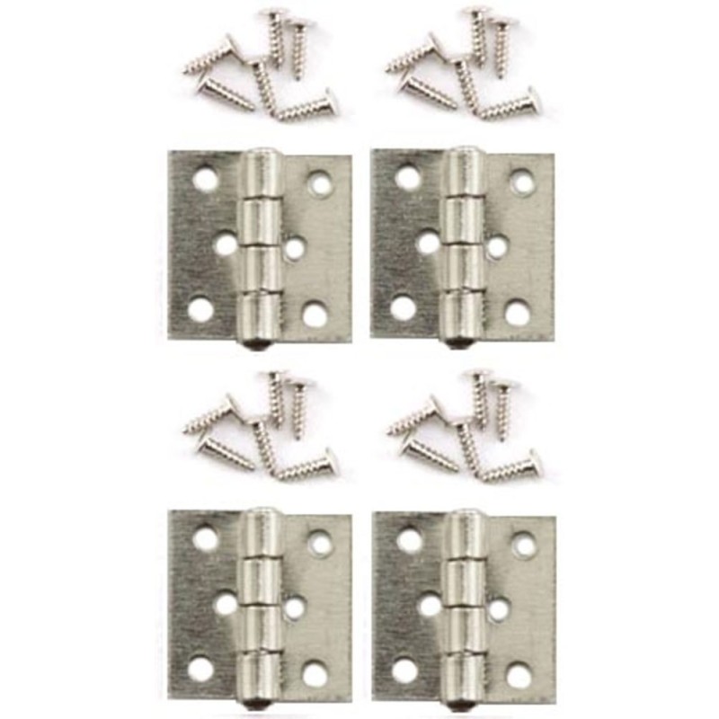 Dolls House Satin Nickel Butt Hinges Miniature Fixtures & Fittings
