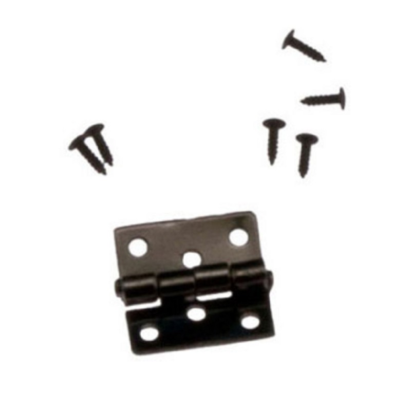 Dolls House 4 Silver Black Butt Hinges Miniature Fixtures & Fittings Hardware 