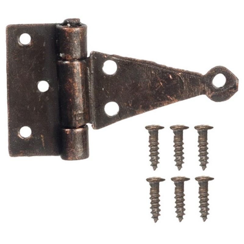 Dolls House 4 Bronze T Hinges Miniature DIY Fixtures & Fittings Hardware