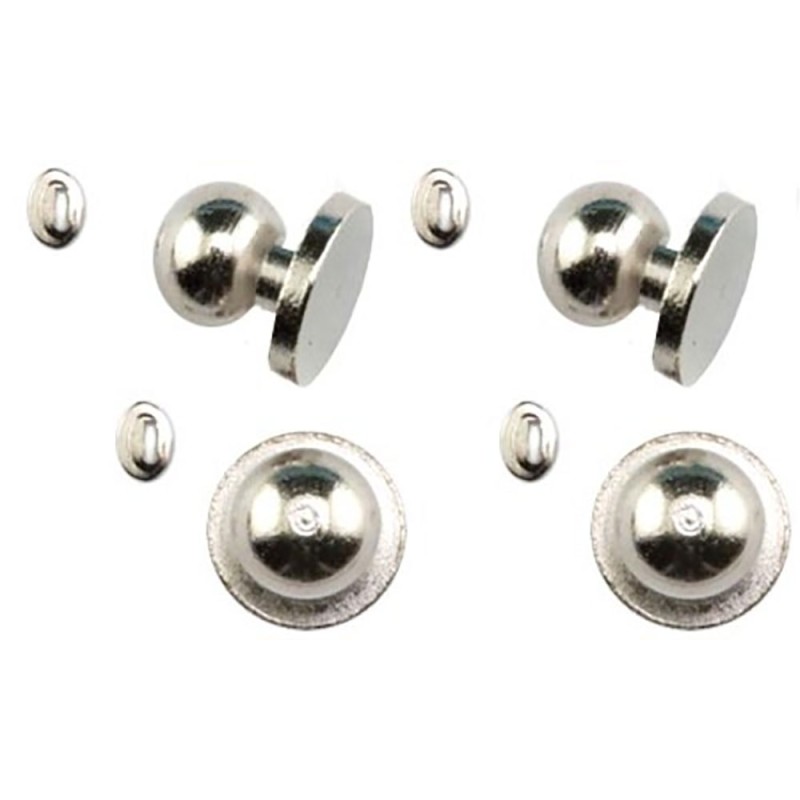 Dolls House Satin Nickel Door Knobs with Key Holes Miniature 1:12