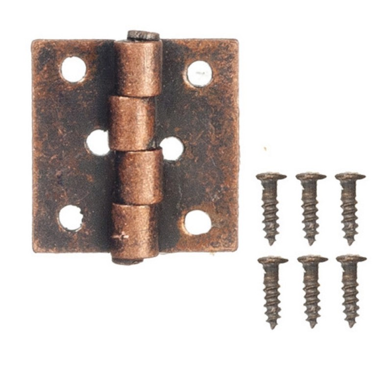 Dolls House 4 Bronze Butt Hinges Miniature DIY Fixtures & Fittings Hardware 