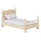 Dolls House Single Bed Unfinished Bare Wood Miniature Bedroom Furniture