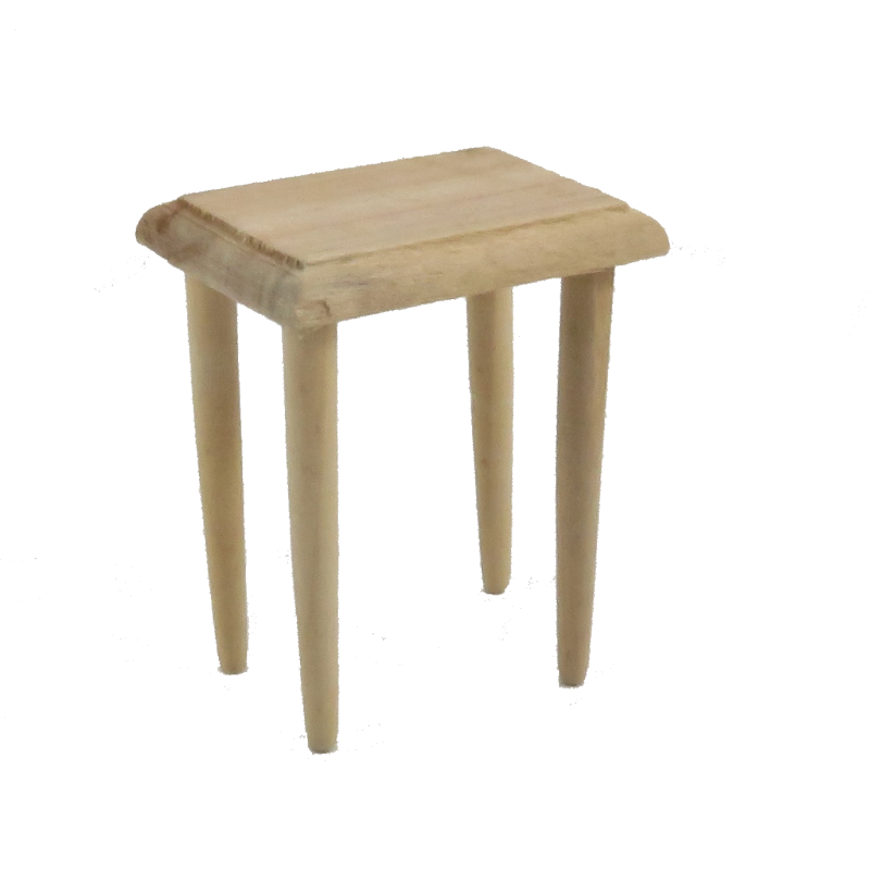 Dolls House Side End Table Unfinished Bare Wood Miniature Living Room Furniture