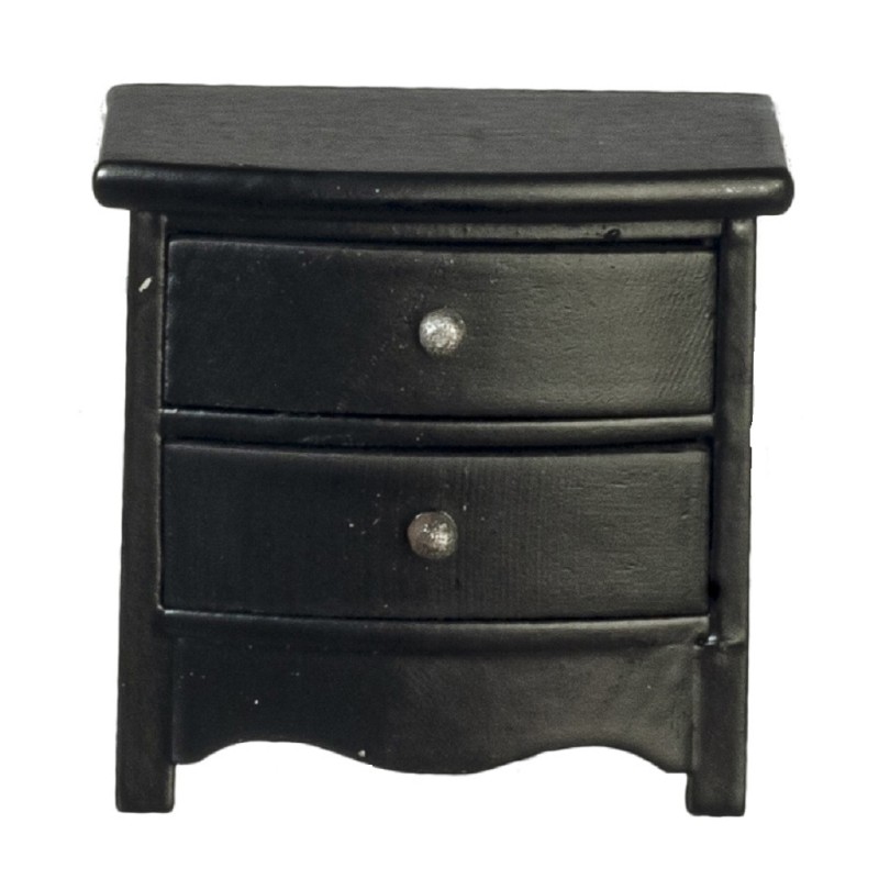 Dolls House Black Bedside Chest Nightstand Miniature Bedroom Furniture 1:12