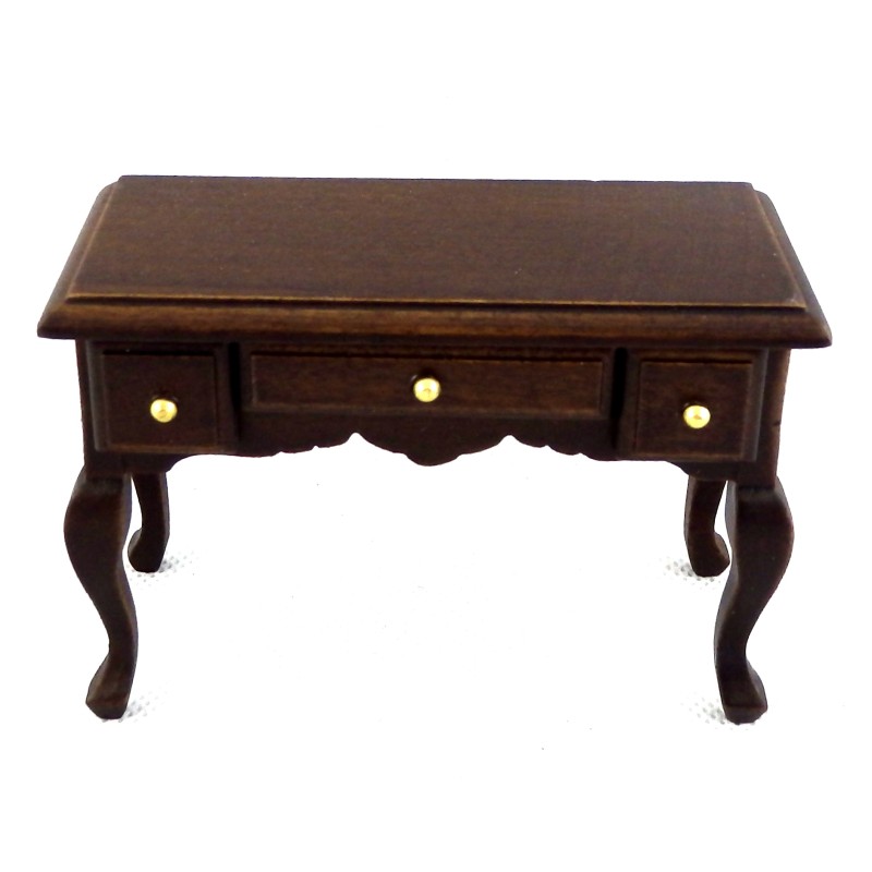 Dolls House Dark Oak Writing Desk Secretary Table Miniature 1/12 Study Furniture