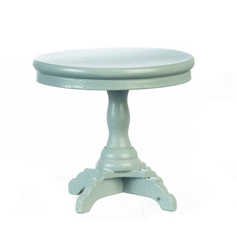 Dolls House Round Grey Pedestal End Side Table Miniature Living Room Furniture 