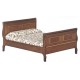 Dolls House Dark Oak Double Sleigh Bed Miniature 1:12 Wooden Bedroom Furniture