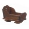 Dolls House Walnut Rocking Cradle Crib Cot Miniature 1:12 Nursery Furniture 
