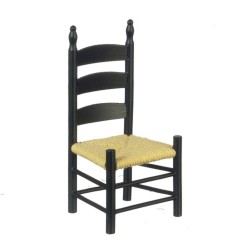 Dolls Houses Black Ladderback Side Chair Miniature Kitchen Dining Room Furniture Dolls Houses Black Ladderback Side Chair Miniature Kitchen Dining Room Furniture